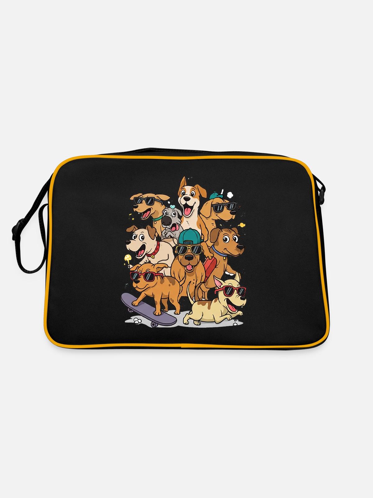 Happy dogs - Retro Bag - black/gold - Back