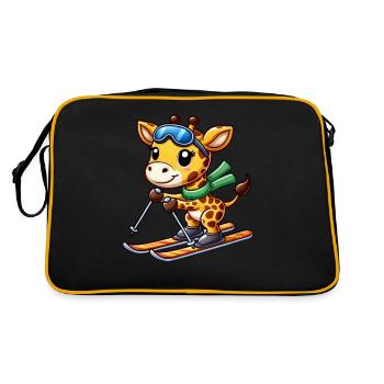 Girafe Skieur Sports d’hiver Vacances d’hiver - Sac Retro - noir/or - Dos