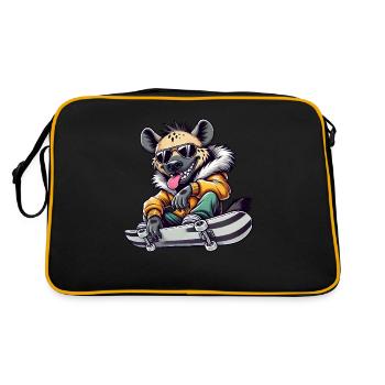 Drôle Hyena Skateboard Style Bande Dessinée - Sac Retro - noir/or - Dos