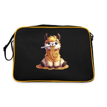 Clumsy Llama Spaghetti Noodles Italian - Retro Bag - black/gold - Back