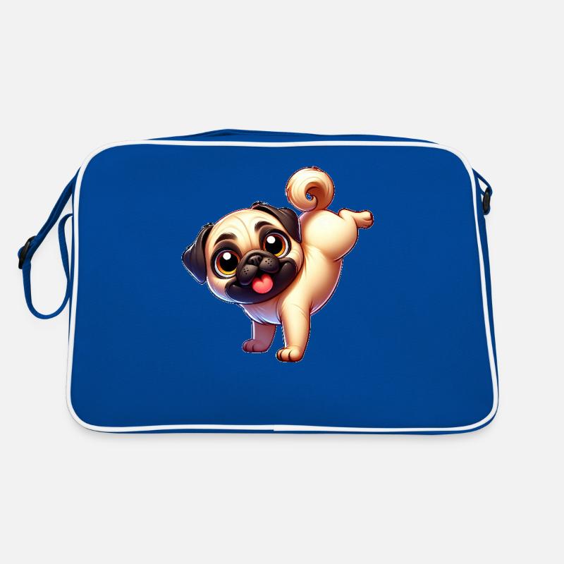 Mignon Carlin Équilibre sur les mains Breakdance Dessin animé Chien Sac Retro