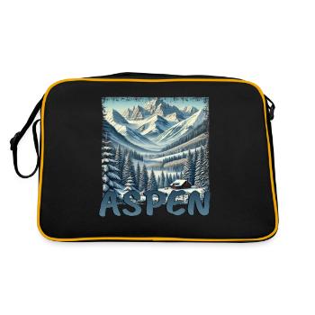 Aspen Colorado Skiing Snowboarding - Retro Bag - black/gold - Back