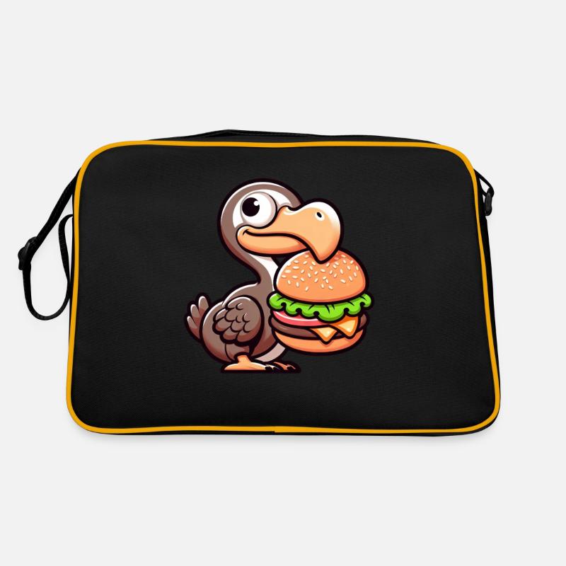 Skurriler Dodo Burger Chibi Hamburger Retro Tasche
