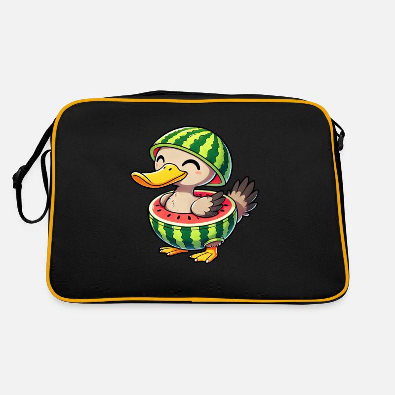 Fantaisiste canard dodo pastèque drôle de fruit Sac Retro