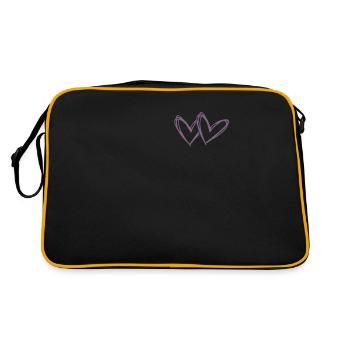 Heart, Love, Valentine's Day, Friendship, Togetherness - Retro Bag - black/gold - Back