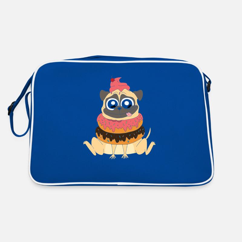 Chien carlin mignon avec des bonbons beignets Sac Retro