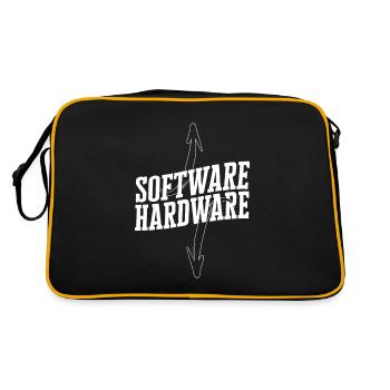 Funny IT Saying Software Hardware Word Game - Retro Bag - black/gold - Back