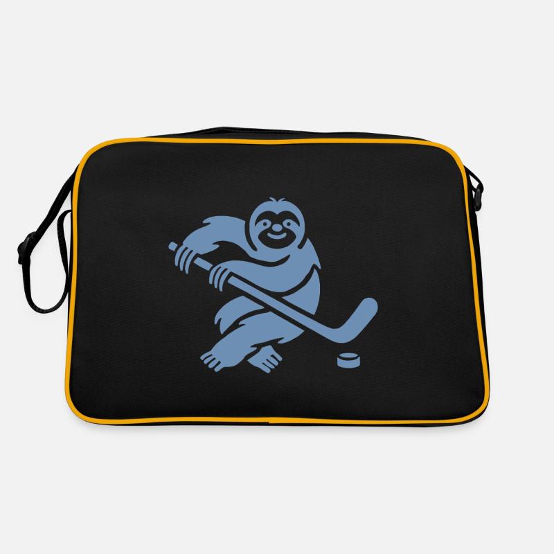 Sloth Hockey Silhouette Minimalist Retro Bag