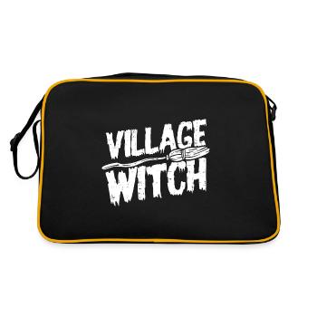Creepy Halloween Village Witch Witch's Broom - Retro Bag - black/gold - Back