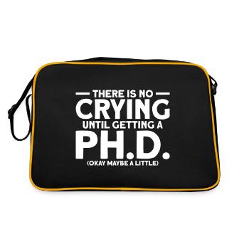 Es gibt kein Weinen Doktor Geschenk - Retro Tasche - Schwarz/Gold - Hinten