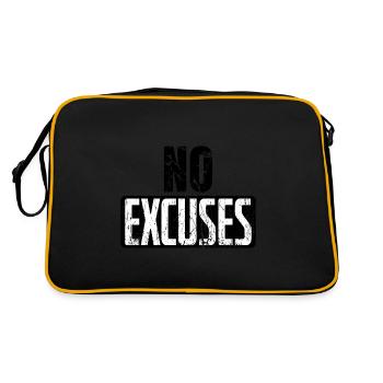 Pas d’excuses Gym Musculation Fitness Dicton - Sac Retro - noir/or - Dos