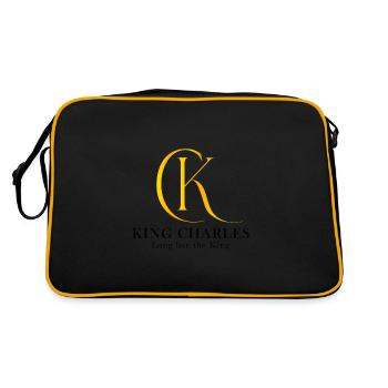 King Charles III England Prince Charles - Retro Bag - black/gold - Back