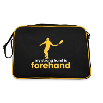 meine starke Hand ist die Vorhand - Retro Tasche - Schwarz/Gold - Hinten