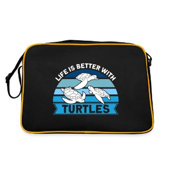 Tortues de mer Amoureux des tortues Schildkrö - Sac Retro - noir/or - Dos