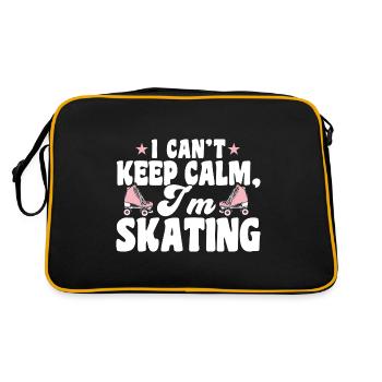 Rollerskates Ich kann nicht ruhig bleiben ich Skat - Retro Tasche - Schwarz/Gold - Hinten