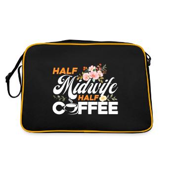 Midwife Obstetrician Doula Gift - Retro Bag - black/gold - Back