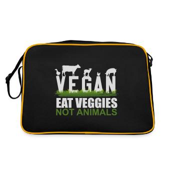 MANGEZ DES LÉGUMES, PAS DES ANIMAUX - Sac Retro - noir/or - Dos