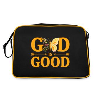 Christlich Religiös Bibelvers Geschenk - Retro Tasche - Schwarz/Gold - Hinten