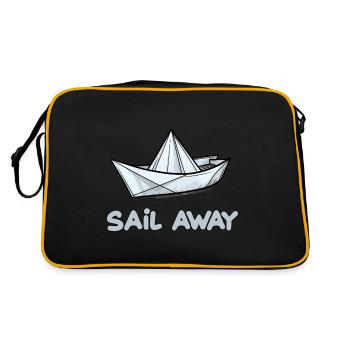 Papierschiff Papierboot Papierschiffchen - Retro Tasche - Schwarz/Gold - Hinten