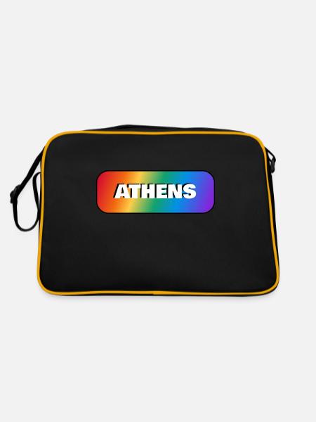 GAY PRIDE ARC-EN-CIEL D’ATHÈNES - Sac Retro - noir/or - Dos