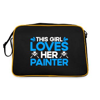 Gewerbetreibender Bautenmaler Dekorateur Geschenk - Retro Tasche - Schwarz/Gold - Hinten