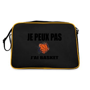 Je Peux Pas J'ai Basket - Sac Retro - noir/or - Dos