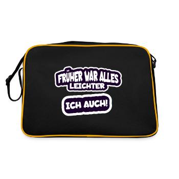 Everything used to be easier, I too funny saying - Retro Bag - black/gold - Back