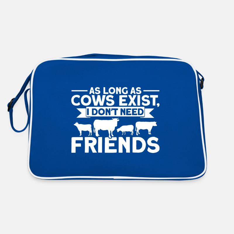 Ich brauch keine Freunde Kuh Geschenk Retro Tasche