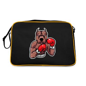 Dog Boxing Sports Fight Match Boxing Punch Fight - Retro Bag - black/gold - Back