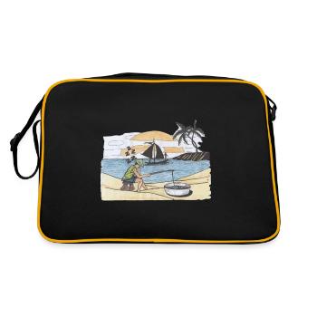 Pêche pêcheur passe-temps pêche pêche sportive - Sac Retro - noir/or - Dos