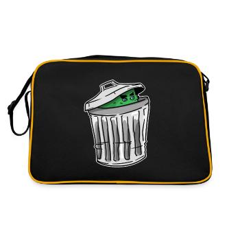 Cartoon cartoon garbage monster cookies funny idea - Retro Bag - black/gold - Back