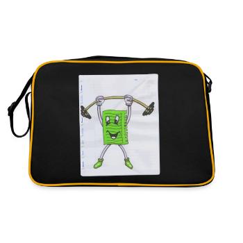 Note Note Note Sport Pumper Drawing Paint Dumbbell - Retro Bag - black/gold - Back