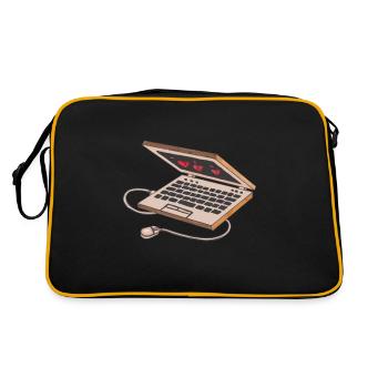 3D Laptop Notebook Computer Mouse PC Keyboard - Retro Bag - black/gold - Back
