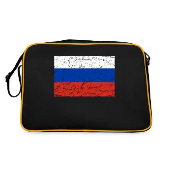Russian flag russia moscow gift travel - Retro Bag - black/gold - Back