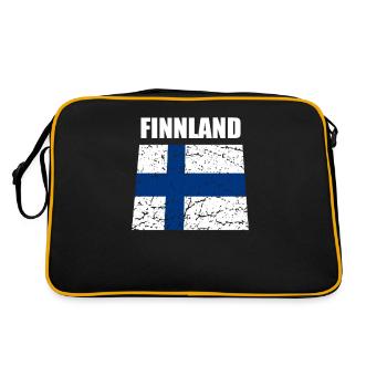 Finland flag Scandinavia Helsinki travel vacation - Retro Bag - black/gold - Back