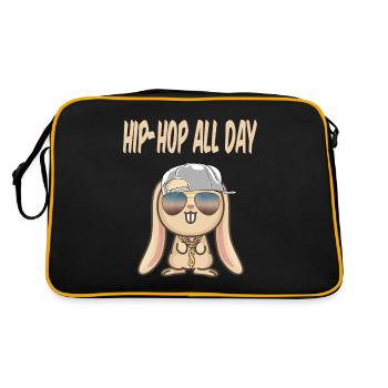 Cool lapin hip hop rap flex idée urbaine - Sac Retro - noir/or - Dos