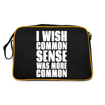 JE SOUHAITE QUE LE SENS COMMUN ÉTAIT UN CADEAU PLUS COMMUN - Sac Retro - noir/or - Dos