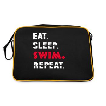 Schwimmen - Retro Tasche - Schwarz/Gold - Hinten
