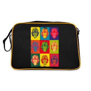 Affen Pop Art Tiere Animals Apes Monkeys - Retro Bag - black/gold - Back