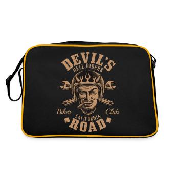 Devil`s Hell Riders Biker Teufel Motorrad Club - Retro Tasche - Schwarz/Gold - Hinten
