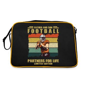 American Football Father Son Fan Sports Gift - Retro Bag - black/gold - Back