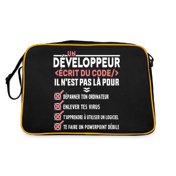 Un Développeur Écrit du Code Cadeau - Sac Retro - noir/or - Dos