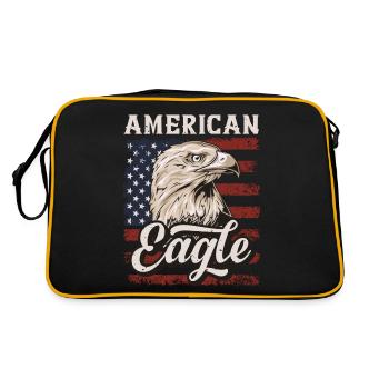 Bald Eagle American Eagle USA Flag - Retro Bag - black/gold - Back