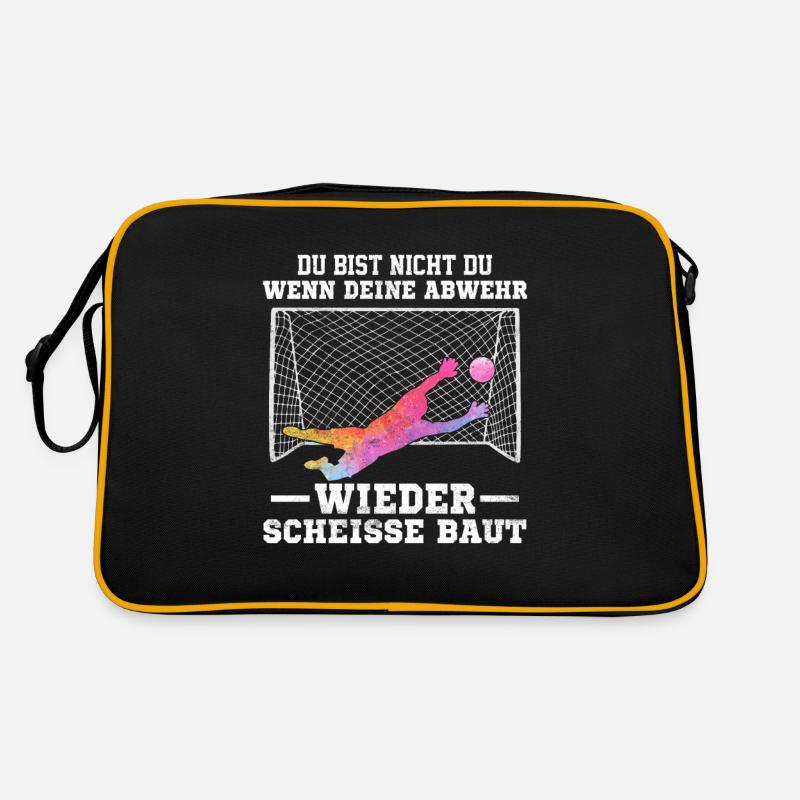 Torwart Torhüter Abwehr lustiger Spruch Retro Tasche