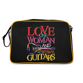 Love one woman and several guitars - Retro Bag - black/gold - Back