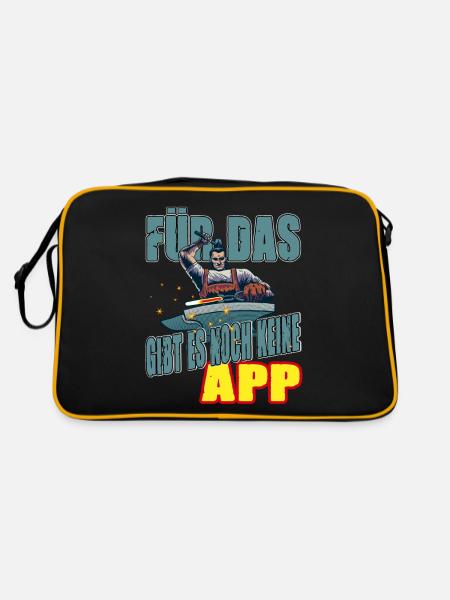 Für das gibt es noch keine App - Retro Tasche - Schwarz/Gold - Hinten
