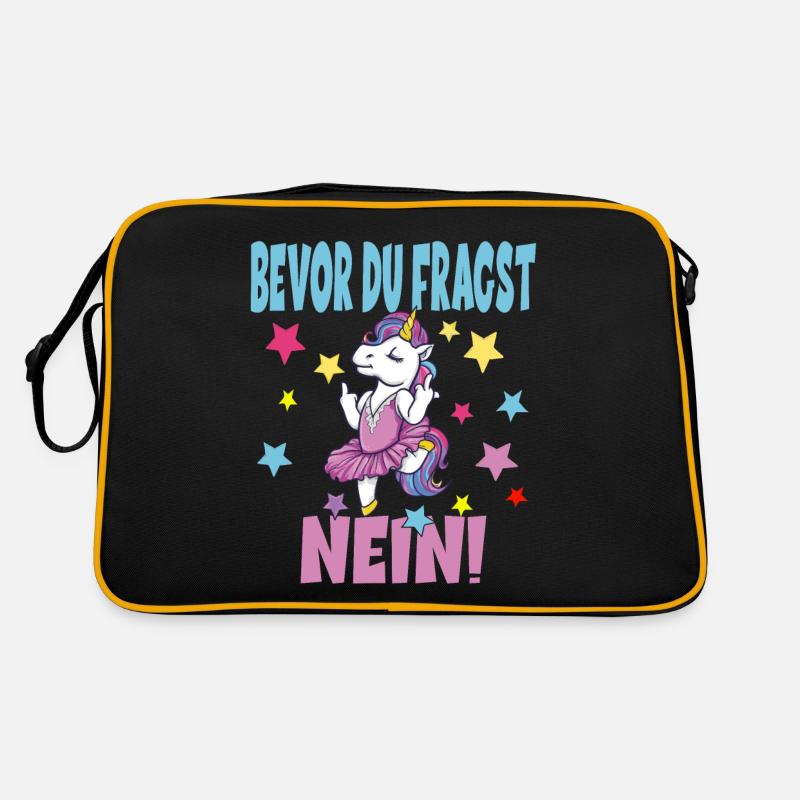 Bevor Du Fragst NEIN Einhorn Retro Tasche