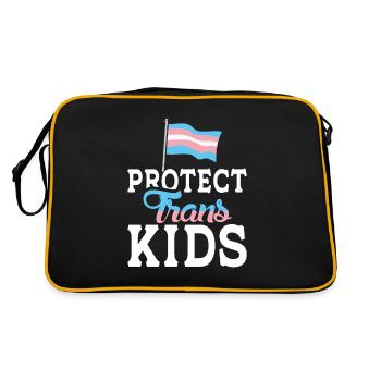LGBT Protect Trans Kids Transgender Flagge - Retro Tasche - Schwarz/Gold - Hinten