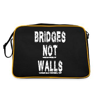 Bridges not Walls Demonstration Demo - Retro Bag - black/gold - Back