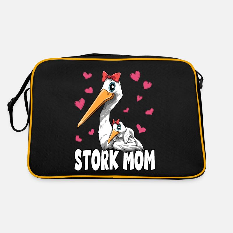 Strochen Mama Muttertag Mom Mutter Storch Retro Tasche